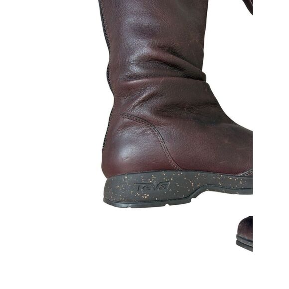 Teva Afton Knee Tall Leather Boots Cherry size 7.5 - Picture 9 of 10
